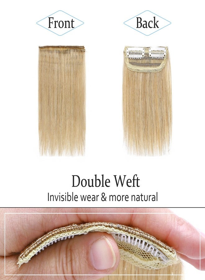 سيجو وصلات شعر قصيرة من سيجو، قطعتان، بمشابك، شعر بشري طبيعي، 6 بوصات، 20 غرام، شعر طبيعي، مناسبة للنساء ذوات الشعر الخفيف، لإضافة كثافة للشعر - رقم 24 أشقر طبيعي - Image 2